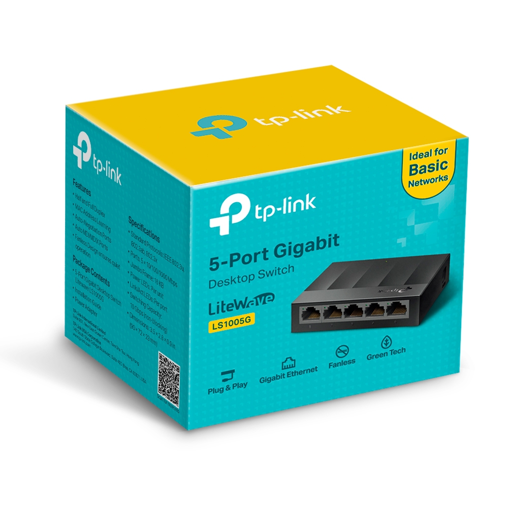 TP-Link 5 портовый Gigabit Desktop коммутатор LS1005G