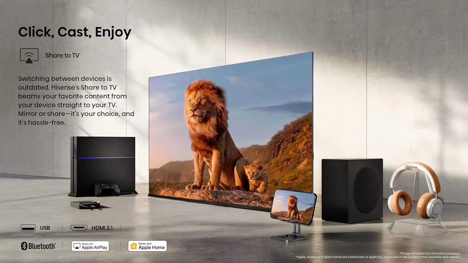 تلفزيون Hisense ذكي 55 بوصة LED 4K UHD موديل A61Q