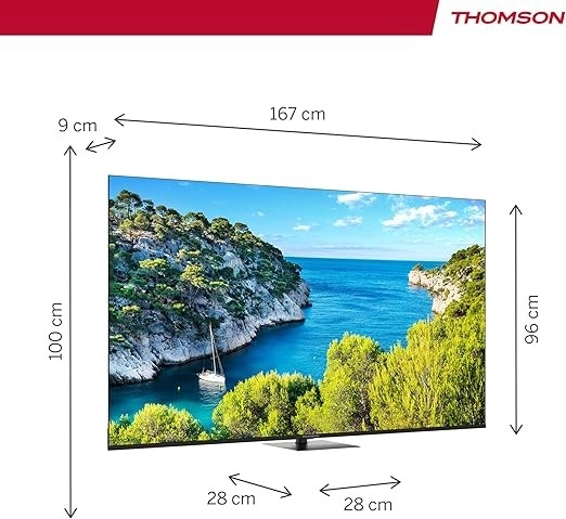 Телевизор Thomson 75 дюймов UHD с центральной подставкой