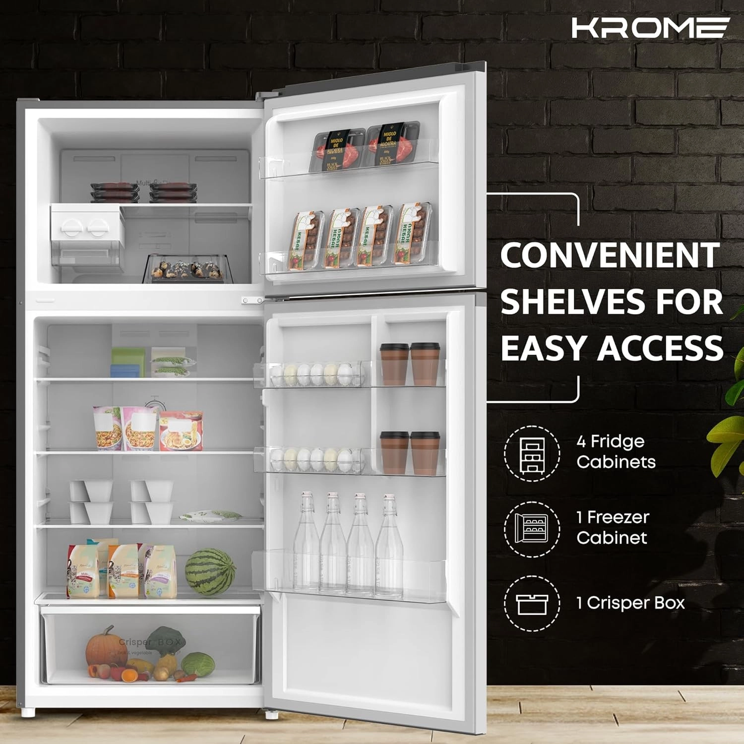 ثلاجة Krome سعة 480L No Frost إنفرتر (KR-RFF480IM)