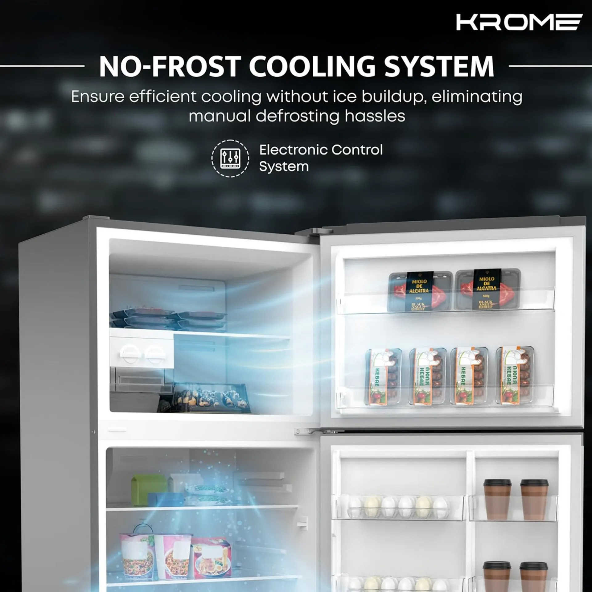Krome Refrigerator 565L No Frost Inverter (KR-RFF565IM)