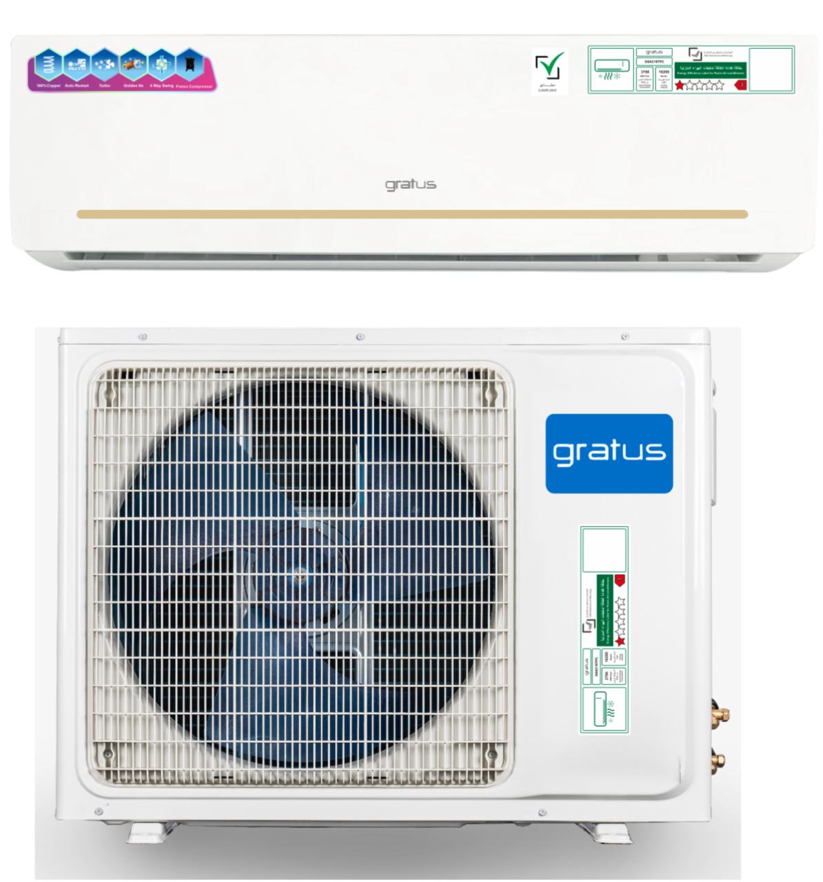 مكيف Gratus 18000 BTU R410a GSAC18TPC