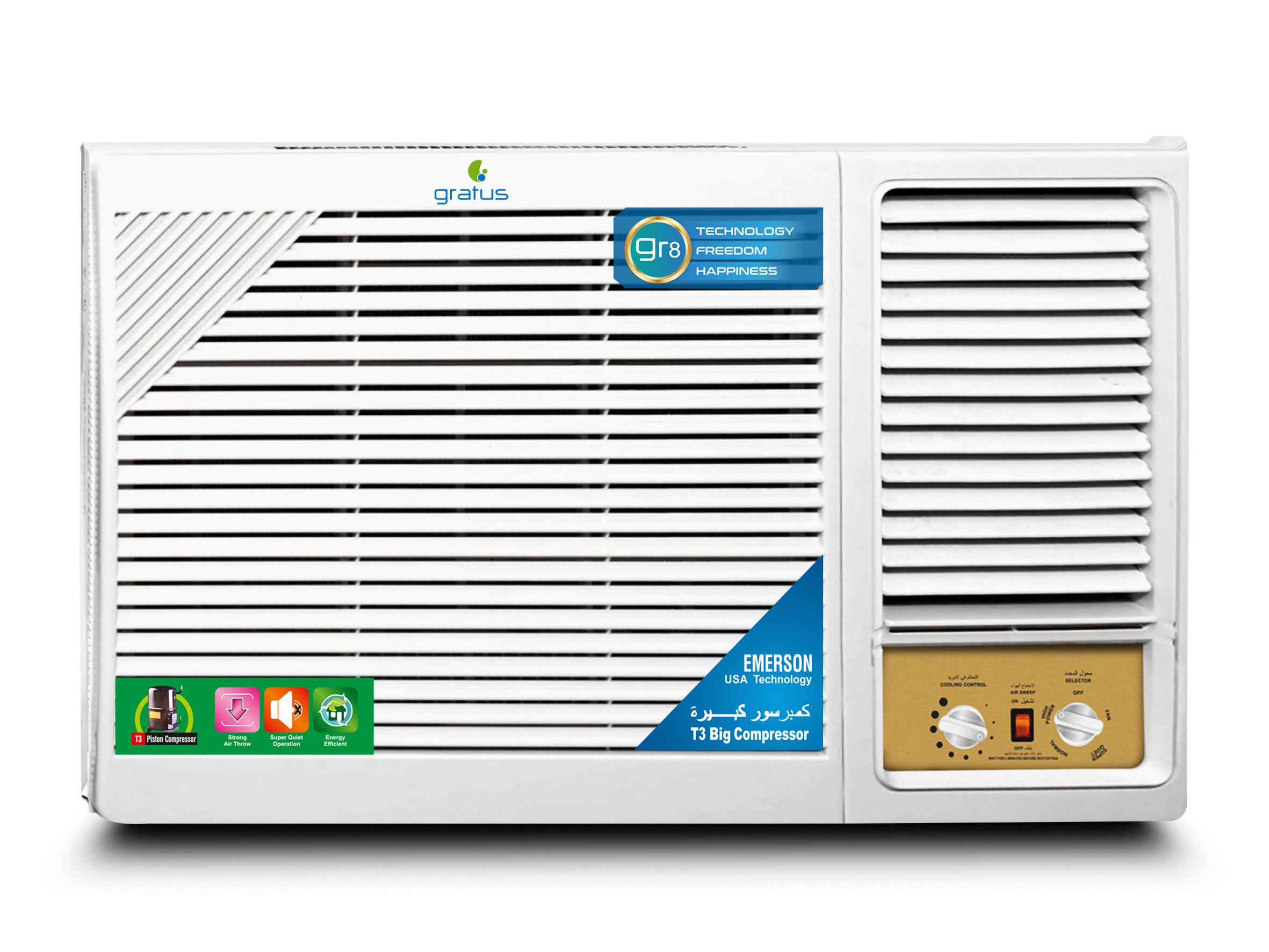 مكيف شباك Gratus 18000 BTU R22 GWACP18X2