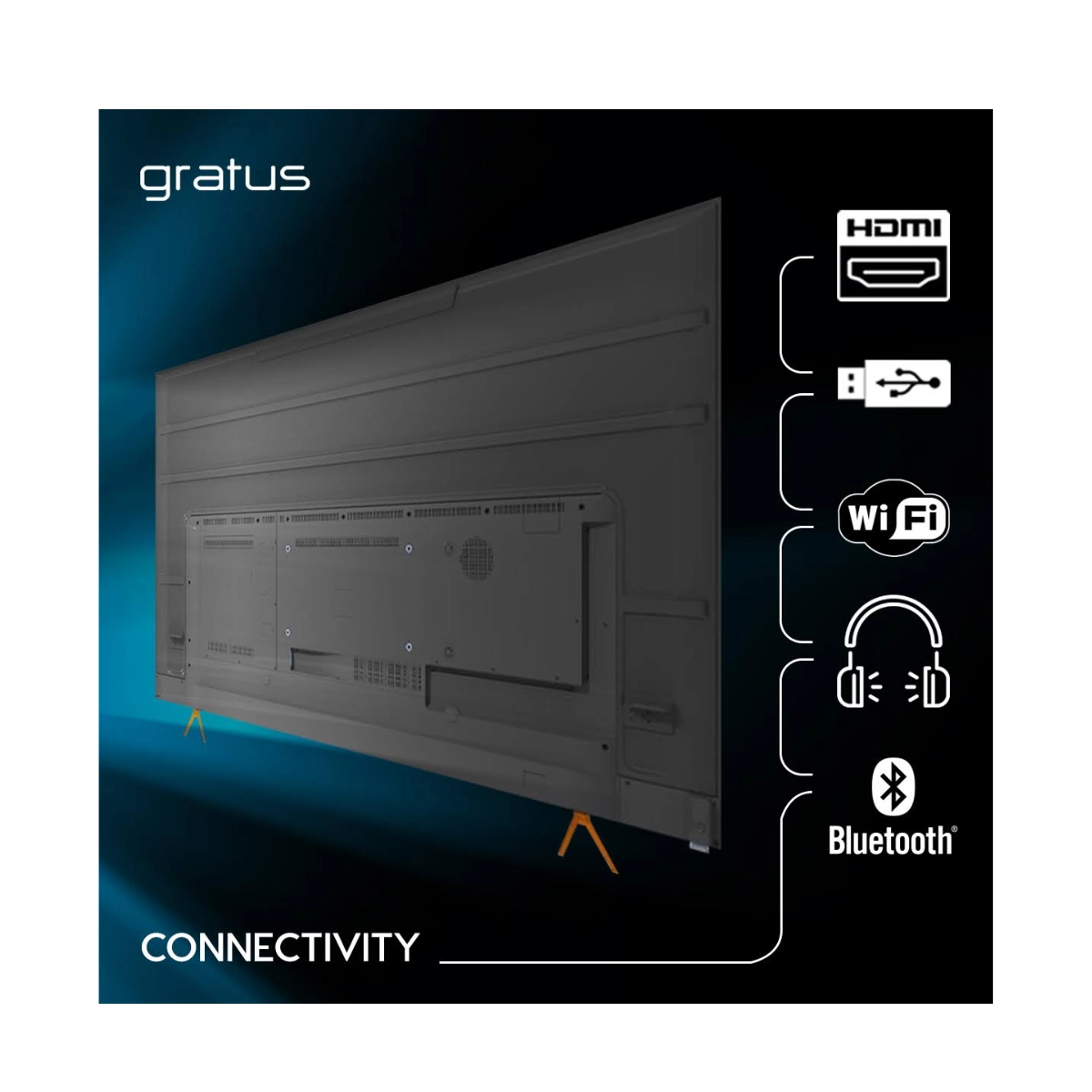 Gratus 70 inch 4K QLED WebOS Smart TV ThinQ AI Dolby Audio (LT70QW4K24H)