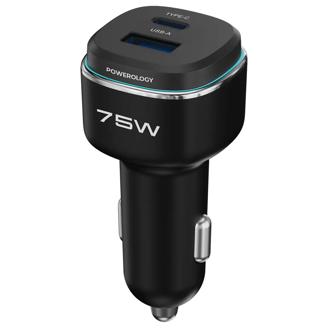 Powerology 75W Dual-Port High-Power Car Charger