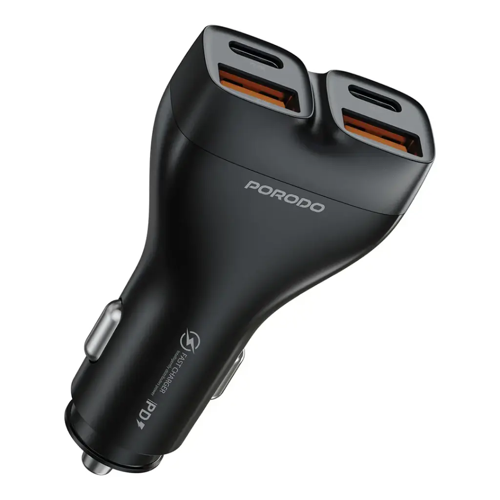 Porodo Dualpower 102W Car Charger USB-C To USB-C Cable