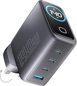 شاحن حائط Powerology Voltflow GaN PD 140W مع كابل Type-C–C