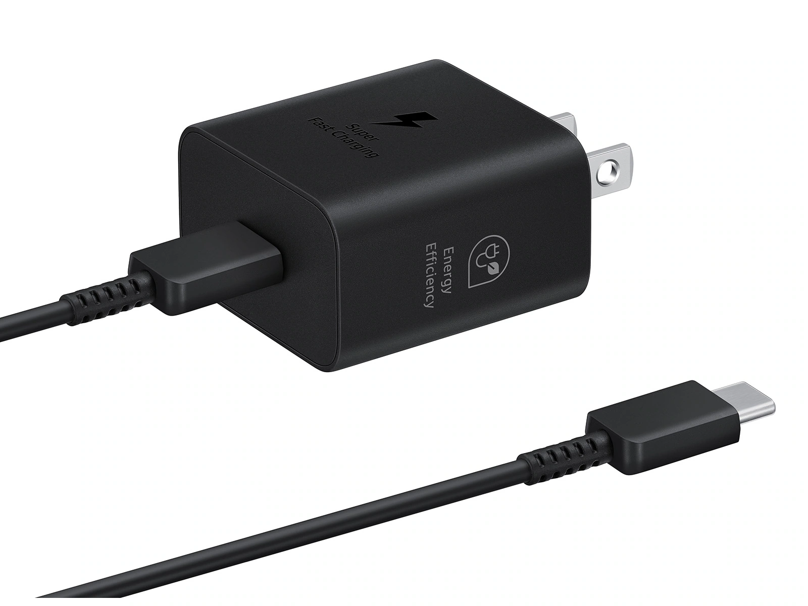 محول طاقة سامسونج 25 واط PD USB-C 2-Pin أسود