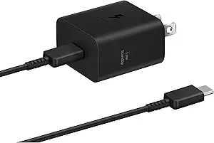 محول طاقة سامسونج 25 واط PD USB-C 3-Pin أسود