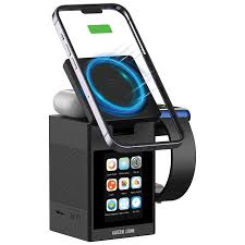 Green Lion Smart Station Pro LCD Display Беспроводное Зарядное Устройство с Динамиком