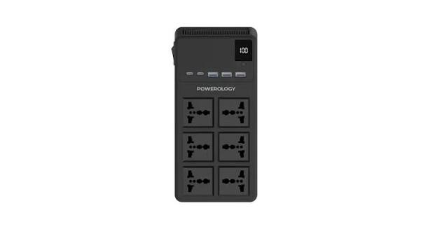 Powerology مشترك كهربائي 2500W مع 6 AC وكابلات قابلة للسحب
