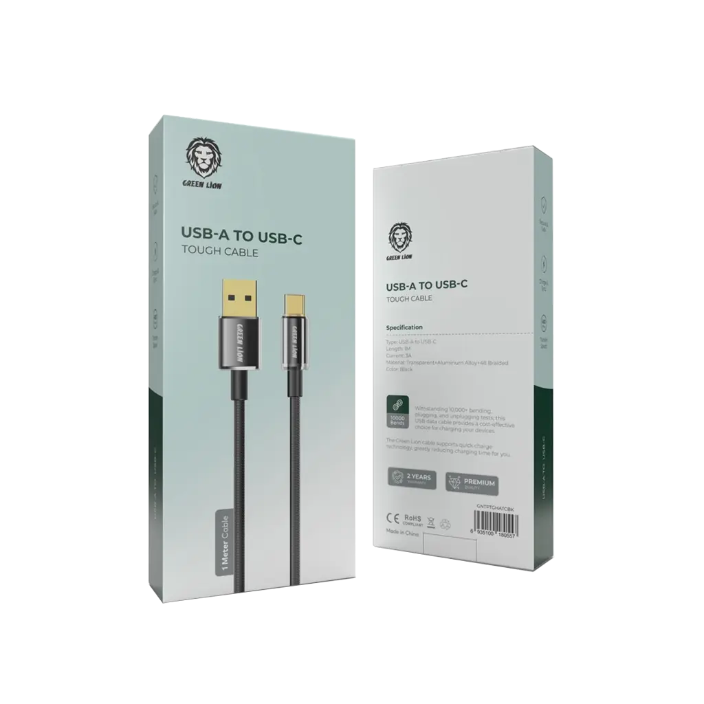 كابل Green Lion USB-A إلى Type-C Tough بطول 1 متر