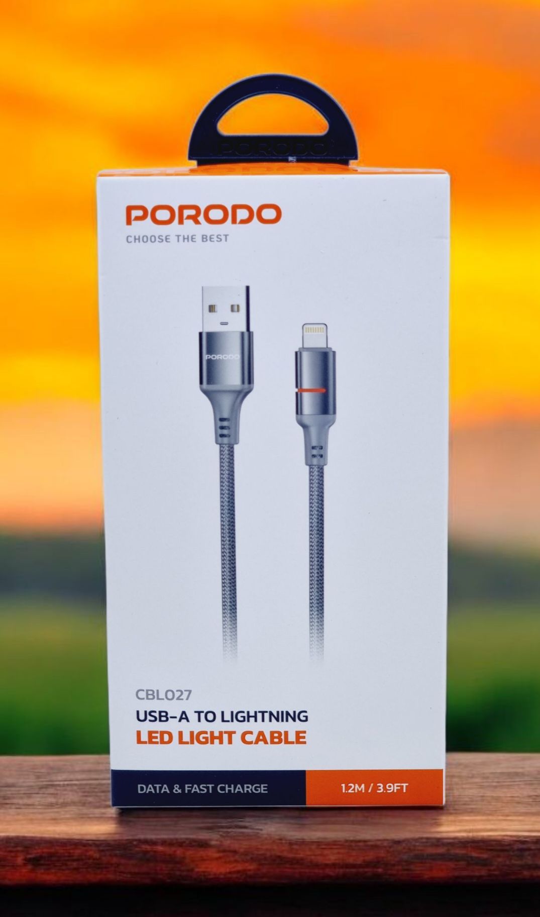 Porodo كابل USB-A إلى Lightning بإضاءة LED