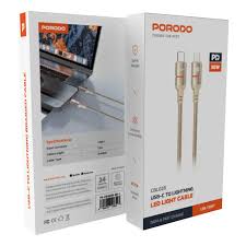 Porodo كابل USB-C إلى Lightning بإضاءة LED