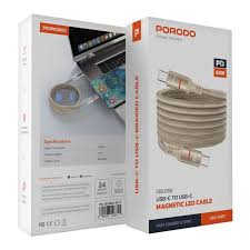 Porodo كابل مغناطيسي مضفّر Type-C إلى Type-C بقدرة 60W