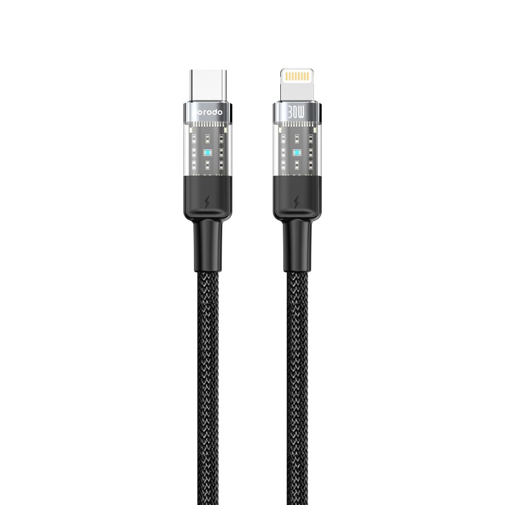 Porodo كابل مضفّر Type-C إلى Lightning بقدرة 30W