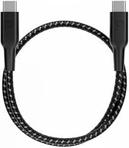 كابل Powerology USB-C إلى USB-C مضفر بيانات وشحن سريع 30سم
