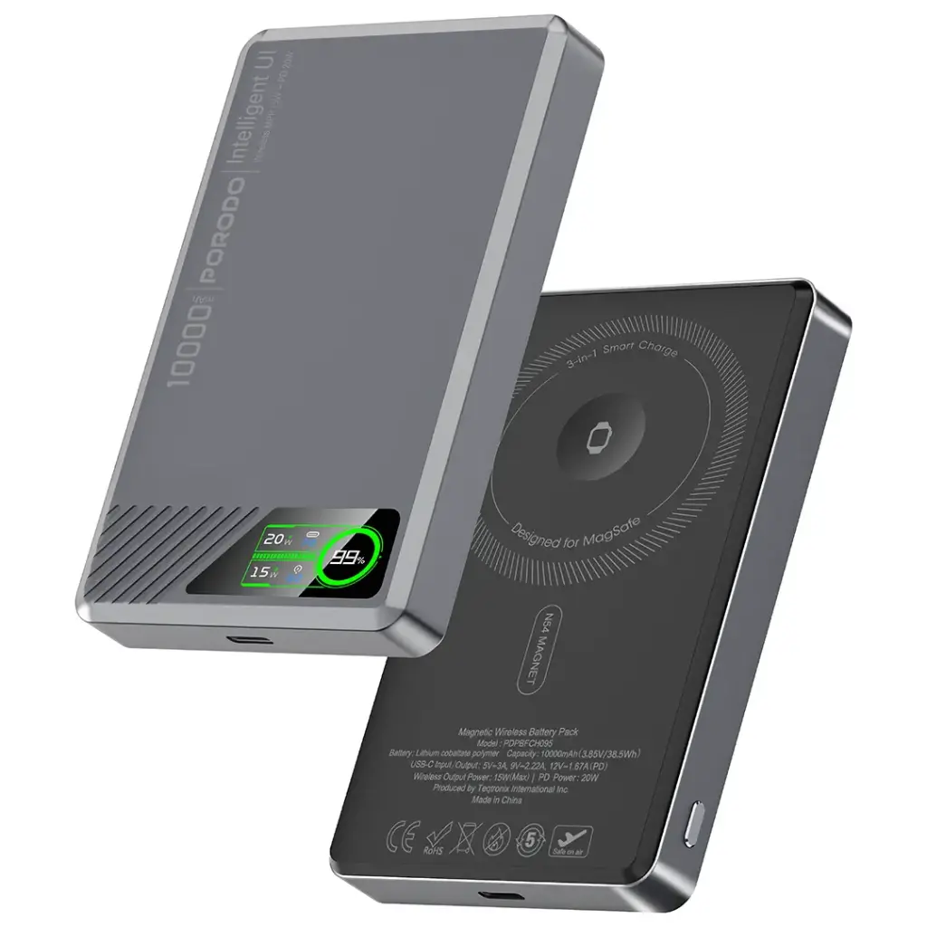 باور بانك Porodo SlimMag سعة 10000mAh مغناطيسي
