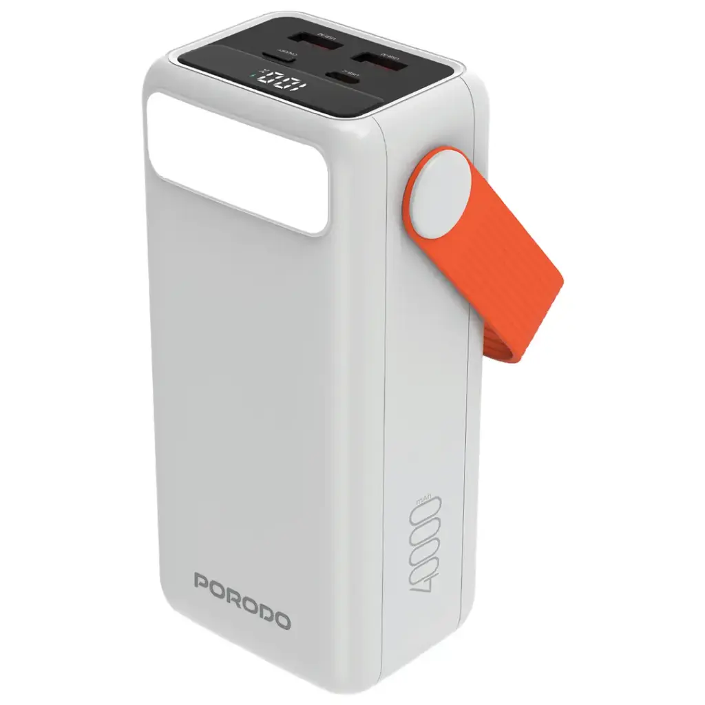 باور بانك Porodo PortaPower سعة 40000mAh مع إضاءة LED مدمجة