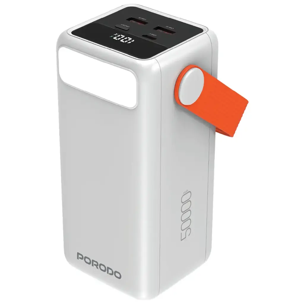 باور بانك Porodo PortaPower سعة 50000mAh مع إضاءة LED مدمجة