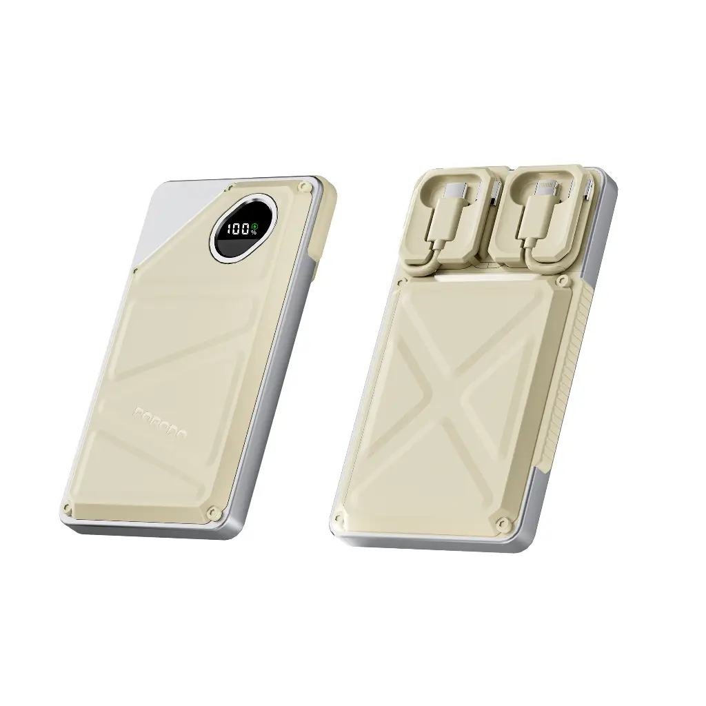 باور بانك Porodo سعة 10000mAh مع Type-C وLightning مدمجين