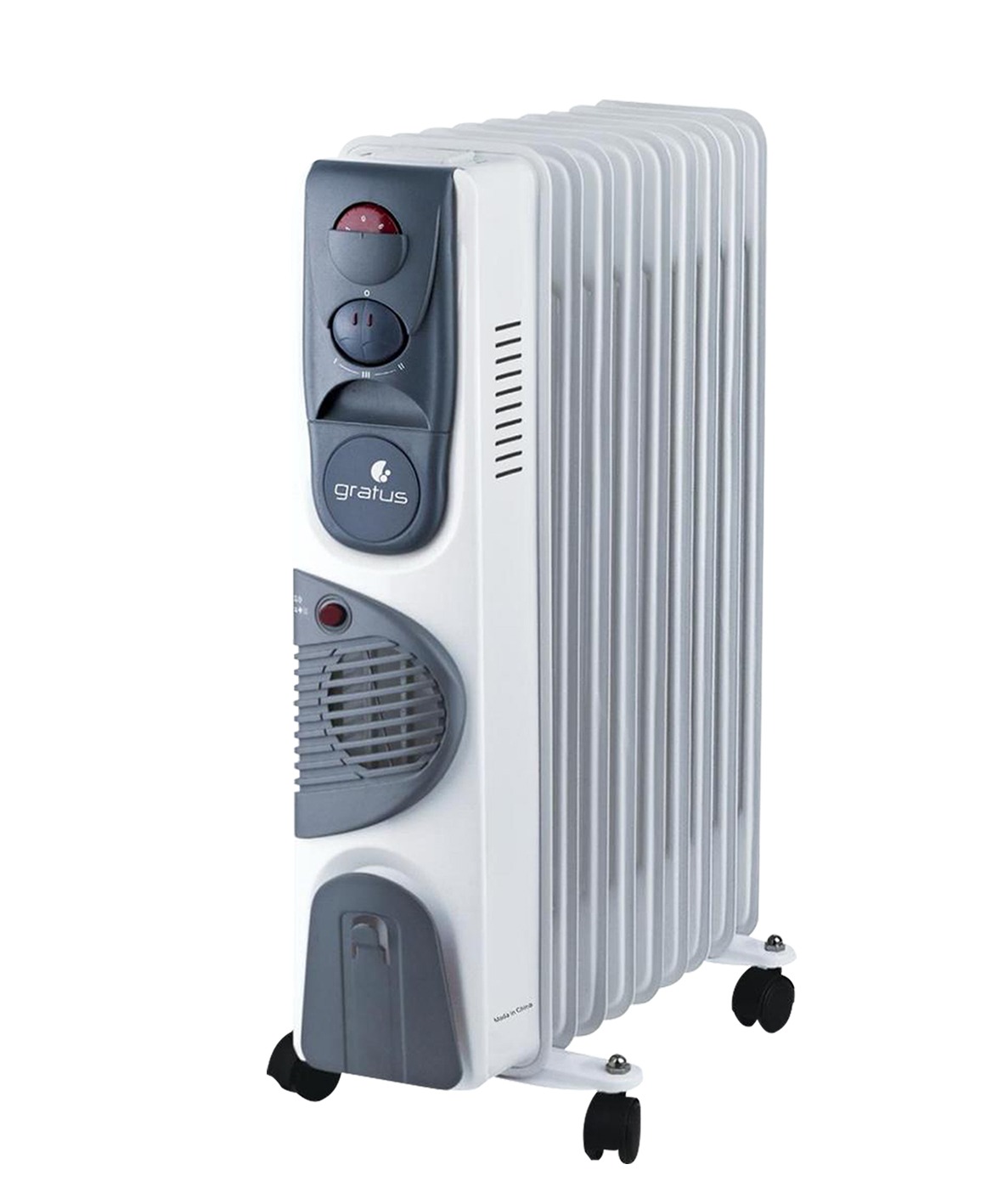 دفاية زيت Gratus ‏9 ريش 2400 واط مع مروحة توربو وترموستات ‏(GHT924ATB)