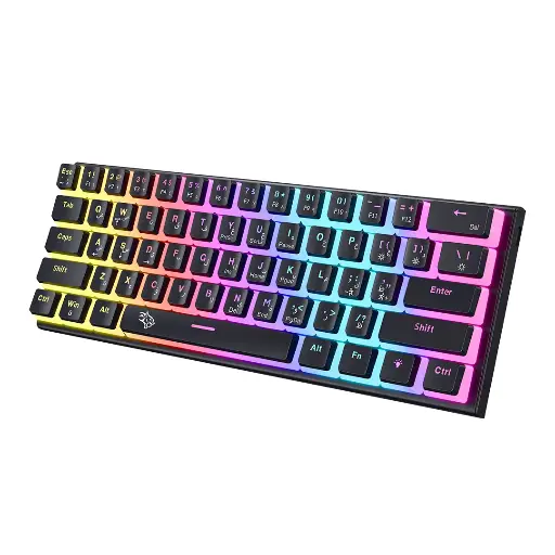 Porodo Gaming 61 Keys Pudding Mechanical Keyboard