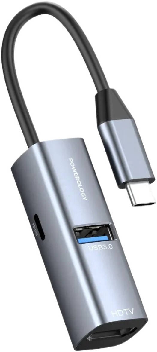Powerology aluminum mini USB-C hub