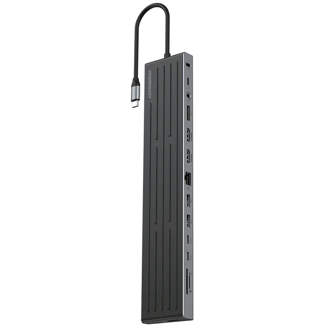 Powerology Nexis 13-in-1 multi-display USB-C hub & laptop stand