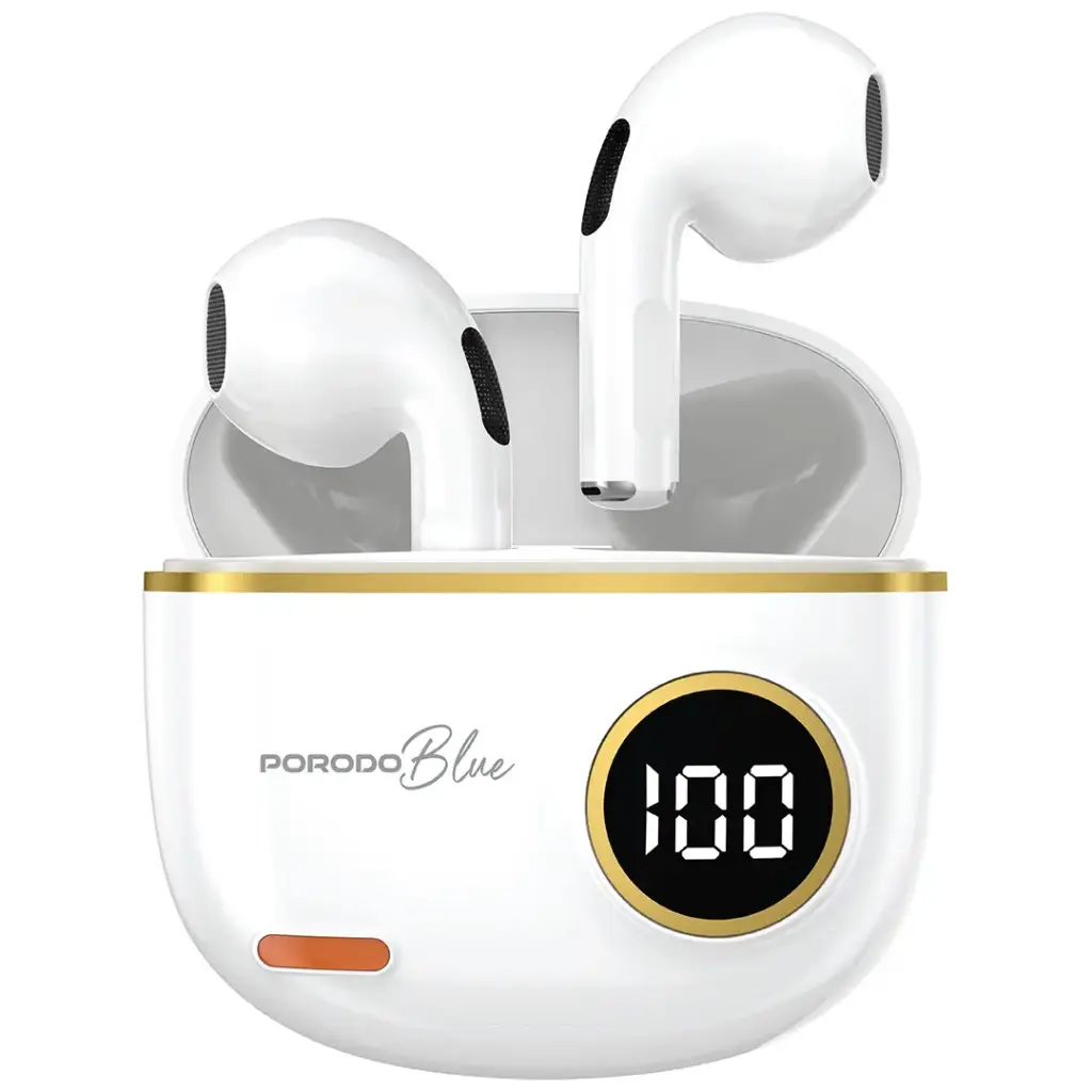 Porodo Blue Pop Tune TWS deep bass wireless earbuds BT5.4 IPX4 (PBSTS190WH)