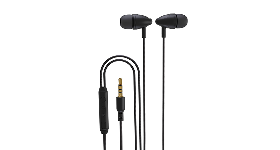 Porodo Blue stereo earphones AUX 3.5mm black (PB-STINEP-BK)